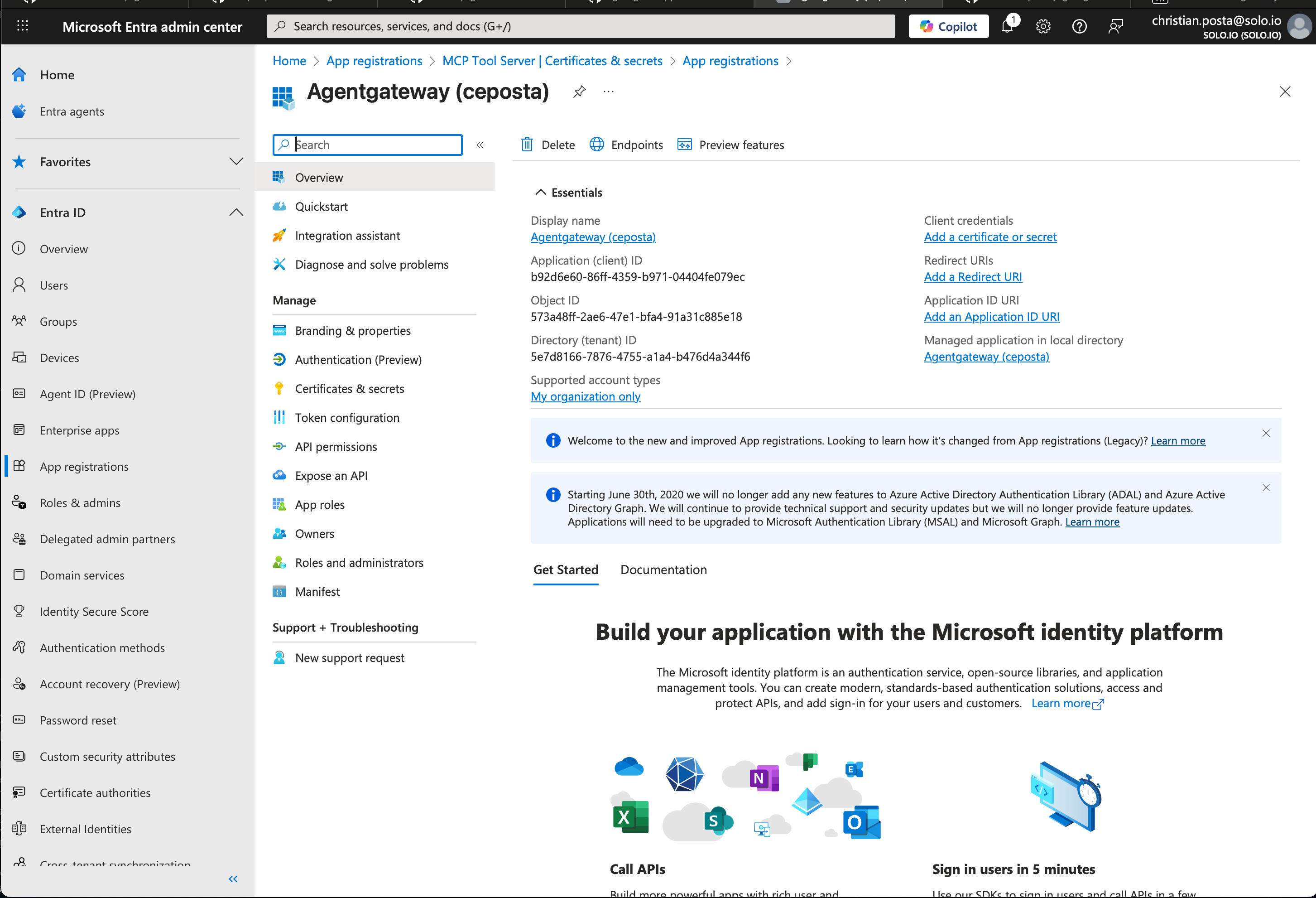 App Registration Screenshot
