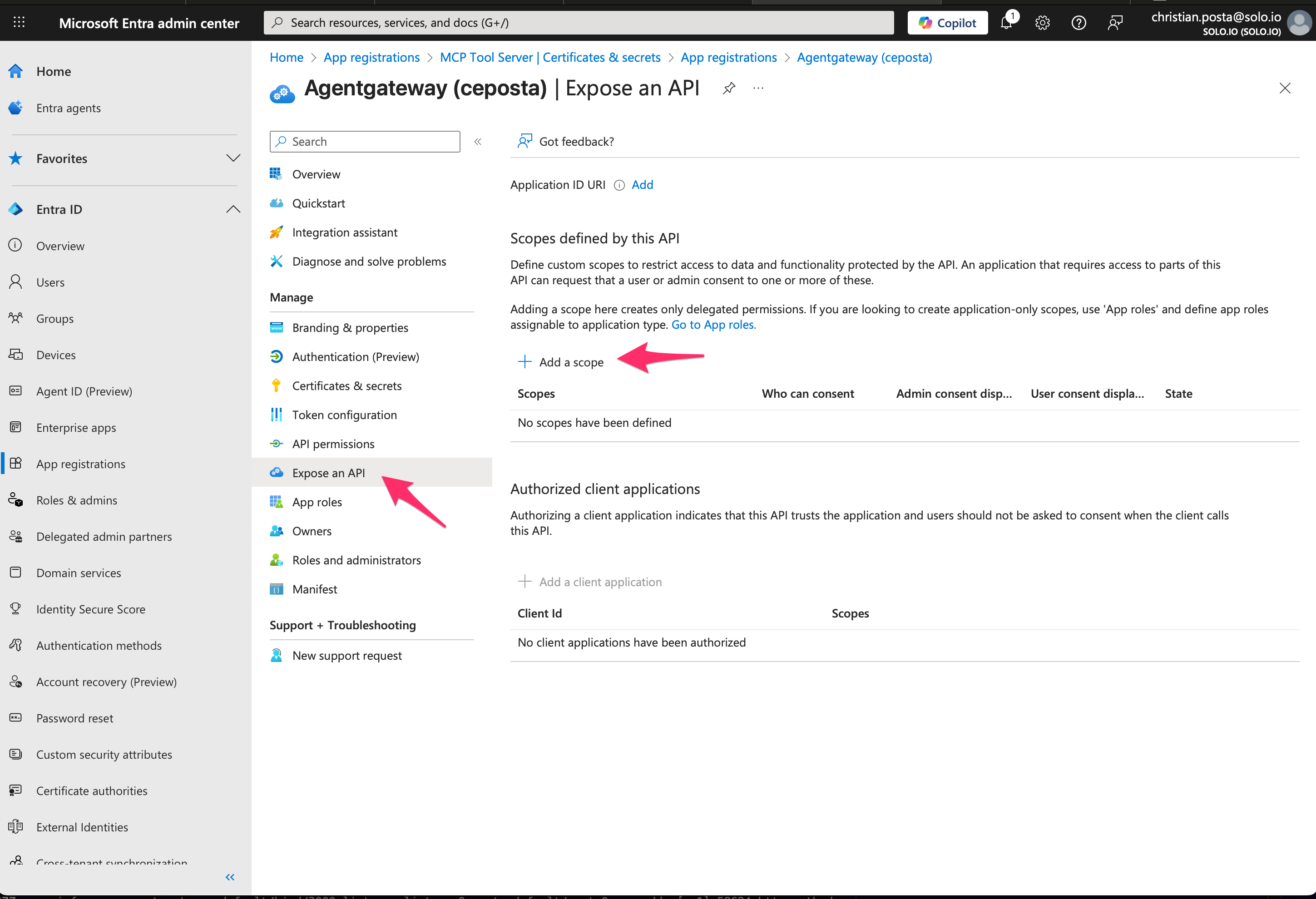 App Registration Screenshot