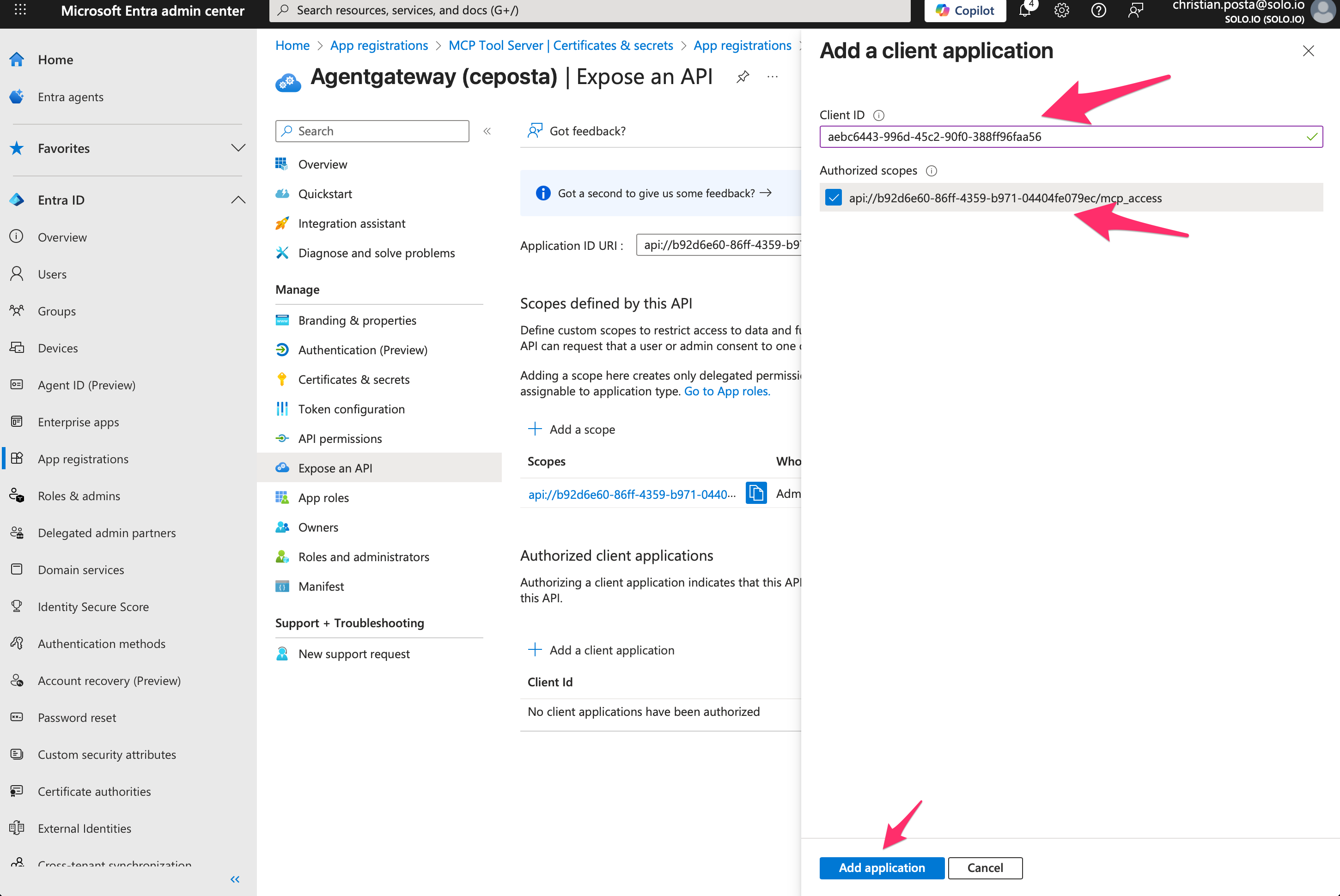 App Registration Screenshot