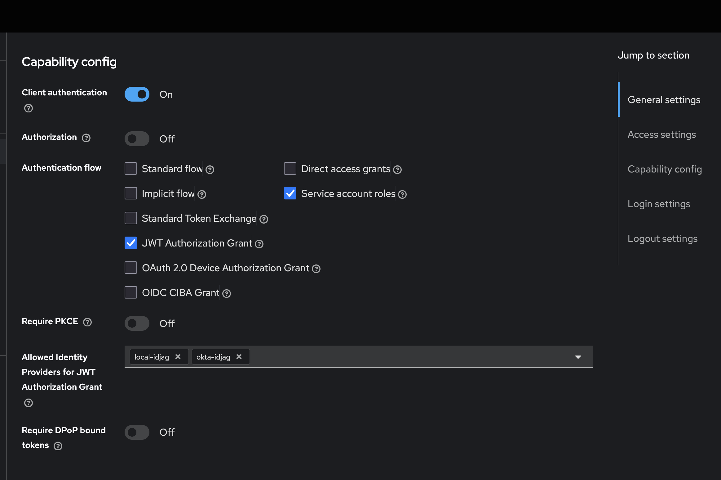 Keycloak client with JWT authorization grant